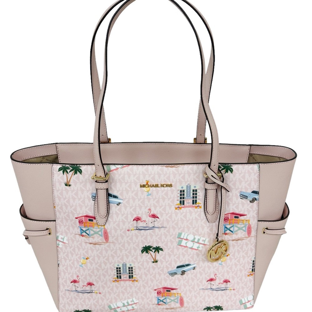 Michael Kors Pink Shoulder Bag with Tropical Print - Picture 8 of 10